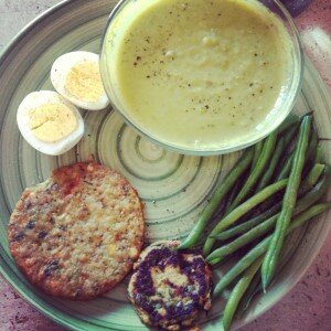 The ricotta fritter is the little guy at the bottom! Ignore the rest of my yummy leftover lunch...