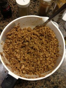 Once mixed and fluffed it takes on the texture and flavor of ground beef!.. Almost.