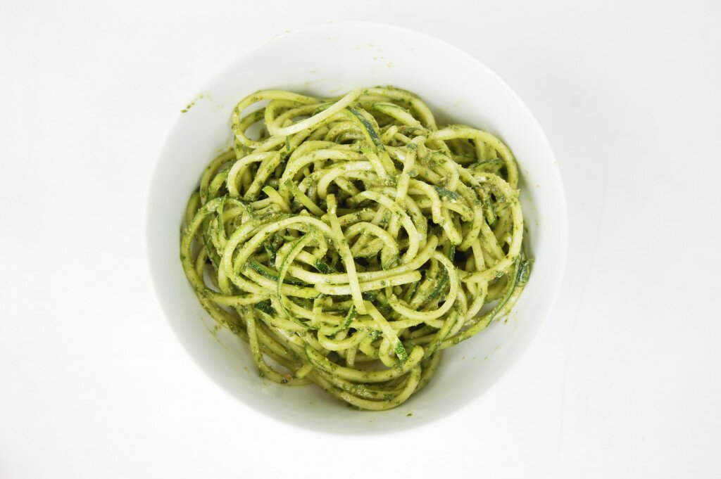 Herb Pesto Zoodles | AreYouKitchenMe.com