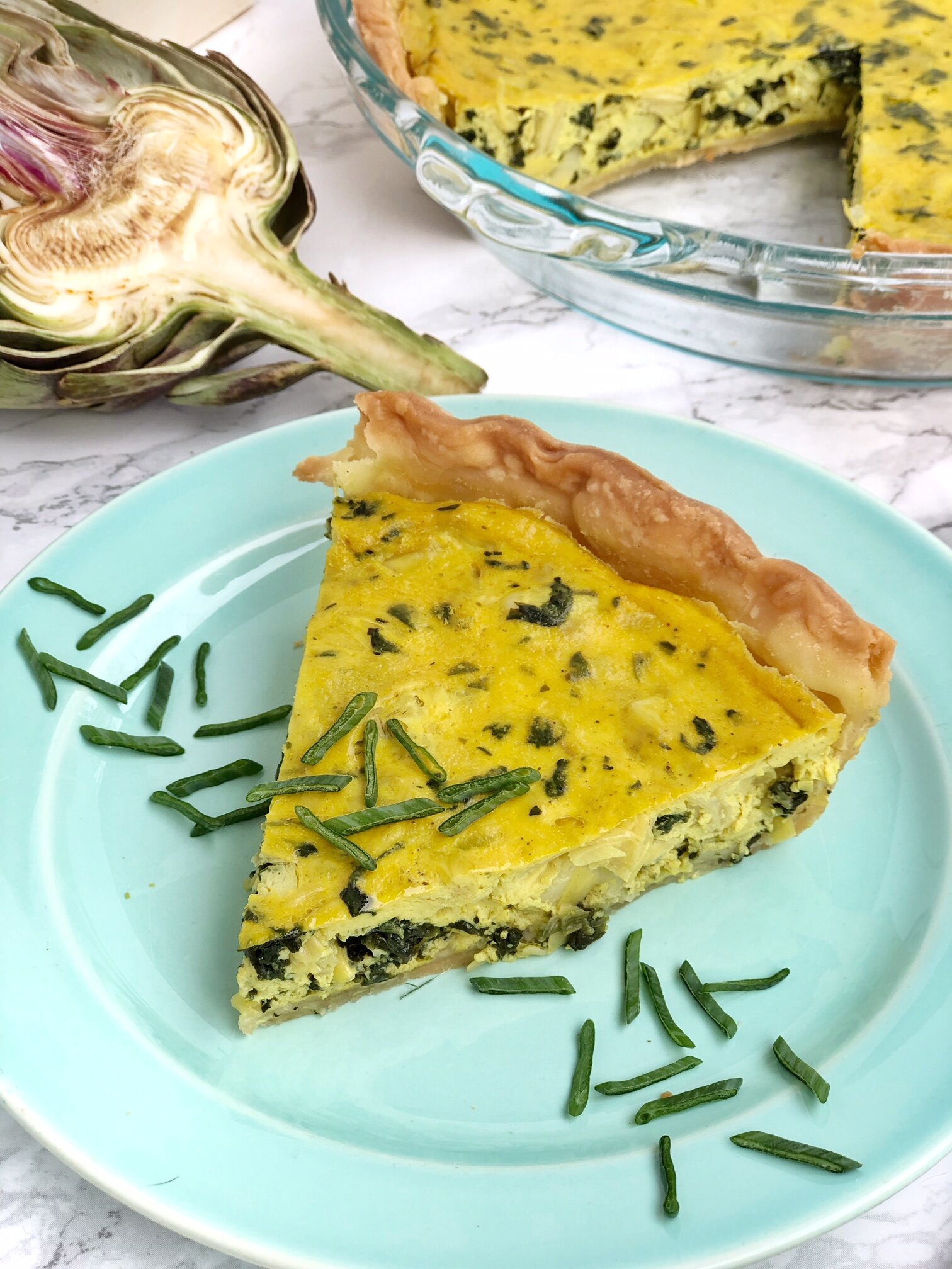 Spinach & Artichoke Vegan Quiche | AreYouKitchenMe.com